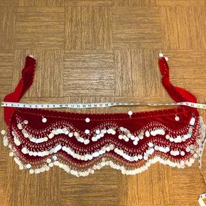 Belly dancing coin hip wrap skirt